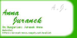 anna juranek business card